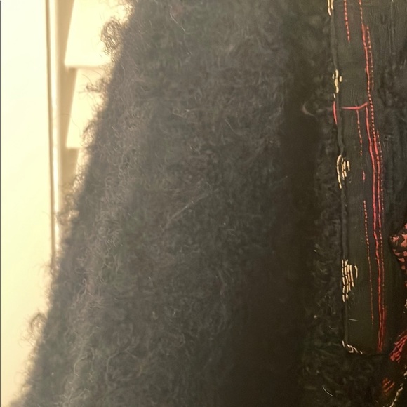 OOAK Canvasbacks Patchwork Wool Black/Red Teddy Hidden Buttons Vtg Coat - Picture 12 of 16